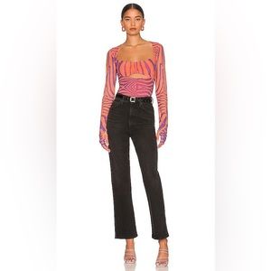 AFRM Noreen Top in Orange Zebra